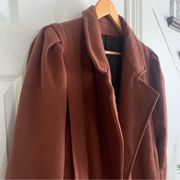 Vintage Diane Charles Brown Wool Full Length Winter Coat - Picture 6 of 16